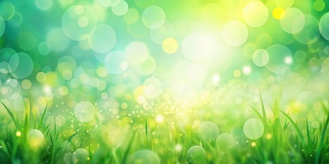 Obraz premium A Delicate and Vibrant Abstract Background with Blurred Circles of Green and Yellow Representing Nature's Beauty