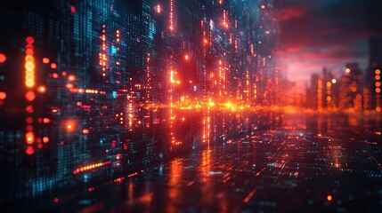 Fototapeta premium A background featuring mixed media and virtual technology elements.