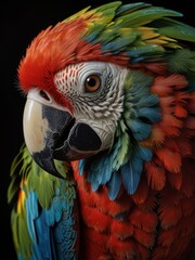 Fototapeta premium Close Up Portrait of a Vibrant Macaw