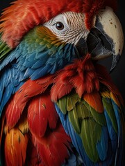 Obraz premium Close Up Portrait of a Vibrant Macaw