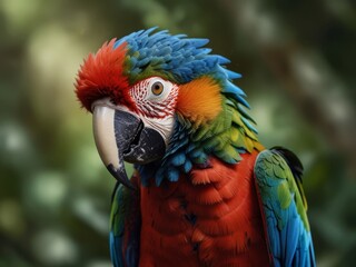 Obraz premium Close Up Portrait of a Vibrant Macaw