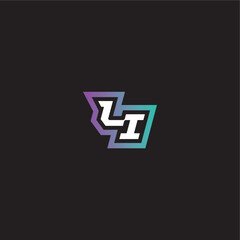 gaming monogram logo dynamic and bold concept LI modern esport letter