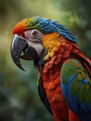 Obraz premium Close Up Portrait of a Vibrant Macaw
