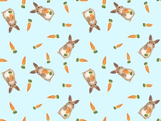 ウサギのシームレスパターン　C'