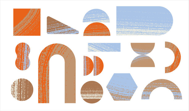 Geometric-Harmony brushed textured shpaes