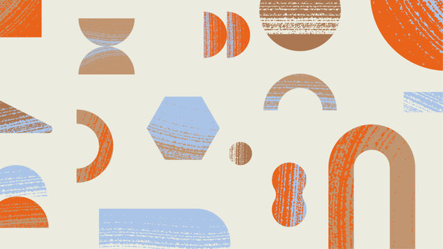 Geometric-Harmony brushed textured shpaes