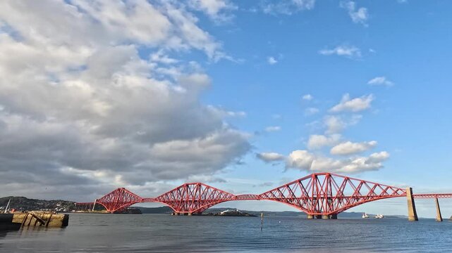 Timelapse of Forth Bridge in Edinburgh