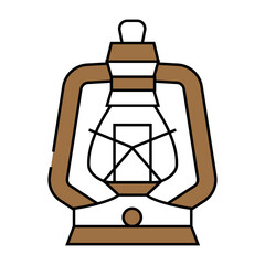 antique kerosene lamp line icon vector. antique kerosene lamp sign. isolated symbol illustration