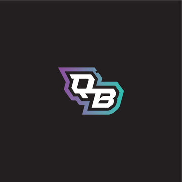 gaming monogram logo dynamic and bold concept QB modern esport letter