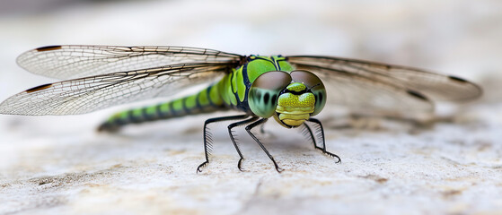  Vibrant Green Dragonfly with Large Eyes