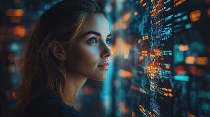 A business professional interacts with legal technology services using a modern UI, facilitating legal advice in a digital environment.