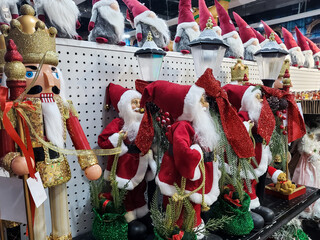 Christmas accesories santa claus, nutcracker. Christmas souvenir