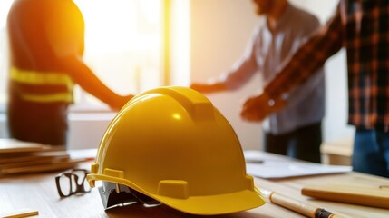 Construction Workers Shaking Hands