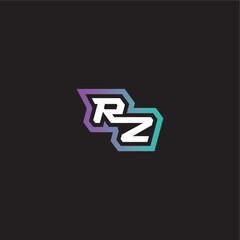 gaming monogram logo dynamic and bold concept RZ modern esport letter