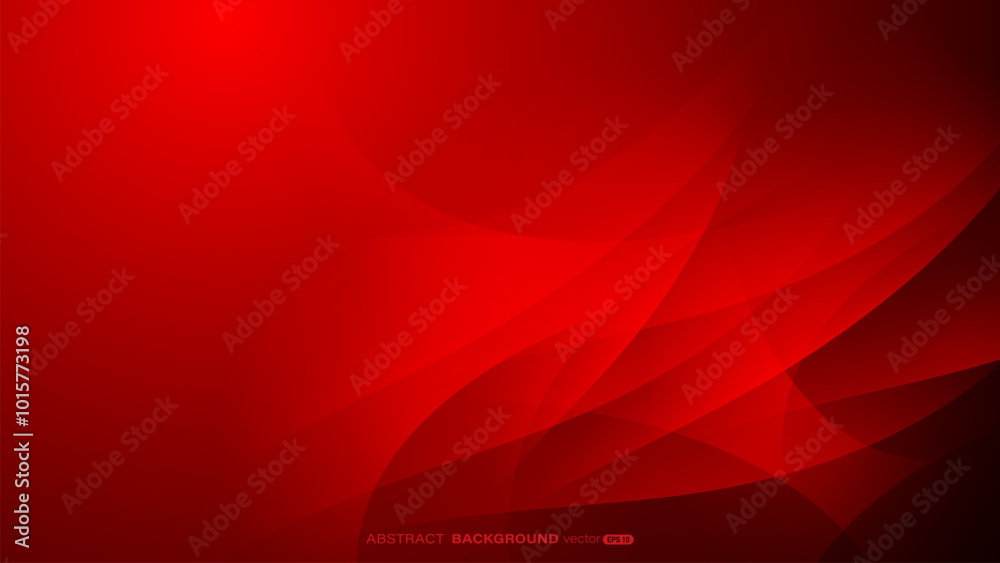Wall mural red abstract background with soft, flowing curves and glowing effect