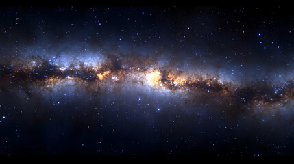 Obraz premium A Stunning View of the Milky Way Galaxy, A Band of Stars Stretching Across the Cosmic Canvas