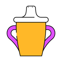children glass cup line icon vector. children glass cup sign. isolated symbol illustration