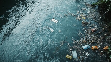 Fototapeta premium Water pollution. Environmental issues concept