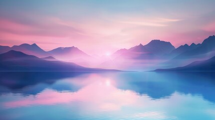 Fototapeta premium Serene Mountain Lake at Sunrise