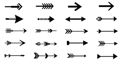 Arrows big black set icons. Modern simple arrows. Vector eps.