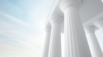 The pillars are white and are part of a building
