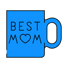 printed cup line icon vector. printed cup sign. isolated symbol illustration