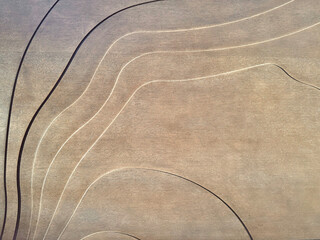 Random multi layer or layered wood panel with waves and curves surfaces, layering concept with...