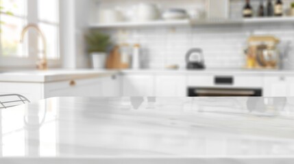 Kitchen Countertop with Blurred Background