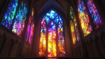 Obraz premium Cosmic Stained Glass Window