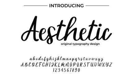 Aesthetic Font Stylish brush painted an uppercase vector letters, alphabet, typeface