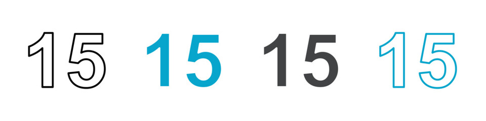 number 15 icon vector line design