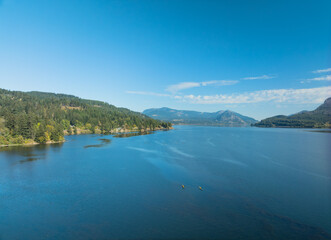 A beautiful lake with mountains in the background