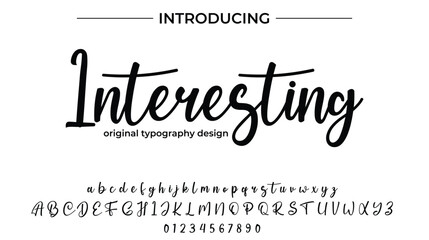 Interesting Font Stylish brush painted an uppercase vector letters, alphabet, typeface