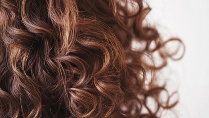Naklejka premium Close-up of Brown Curly Hair