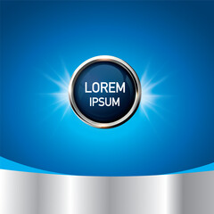 Shiny button blue gradient promotion tile, blue banner web tile, editable vector. For website or print. Vector on isolated background
