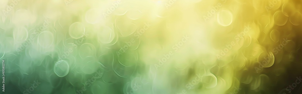 Poster a blurry green and yellow background with a few circles
