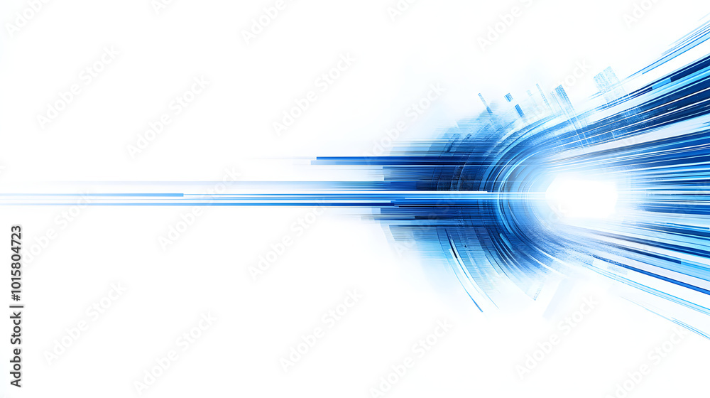 Poster abstract blue lines speed across a white background presentation design, featuring a simple flat ill