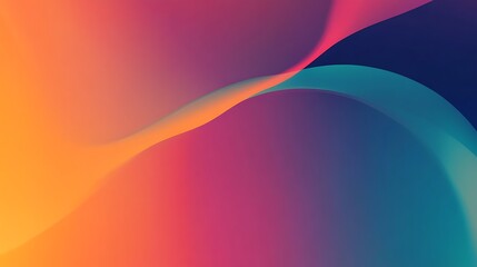Abstract background with flowing lines in orange, pink, blue, and purple colors.