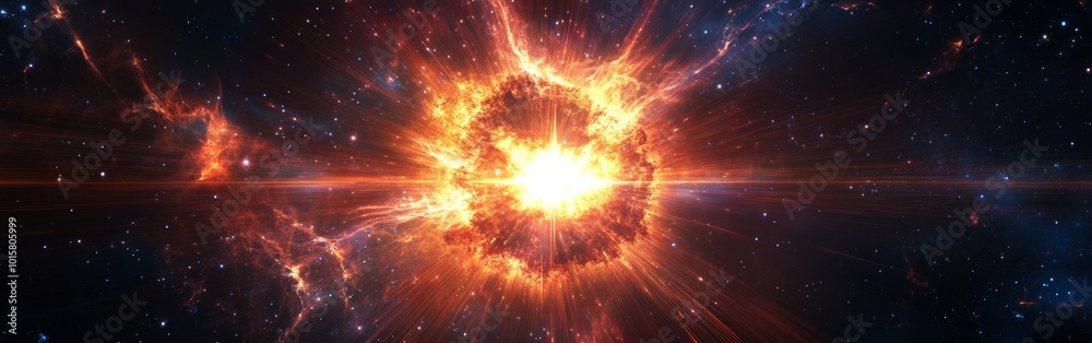 Poster a stunning explosion of cosmic energy illuminates the vastness of space during a celestial event in 
