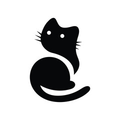 simple black cat silhouette template