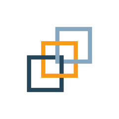 Fototapeta premium Three-box logo with lines and blank background