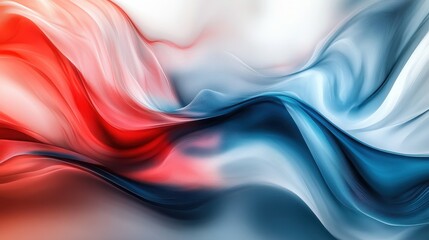 Fototapeta premium Dynamic red and blue abstract waves flowing gracefully in an artistic display of color and movement