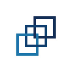 Obraz premium Three-box logo with lines and blank background