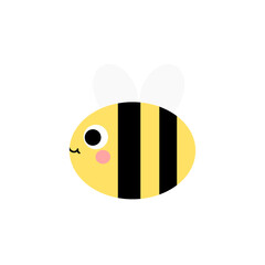 bee illustration flat style vector isolated on white and transparent background