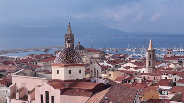 Alghero, Sardinia, Italy Flyover in Summer