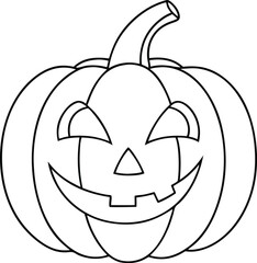 Single continuous one-line art Halloween Pumpkin 