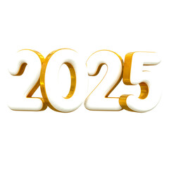 3d rendering Happy new year 2025 gold 3d text effect banner design template
