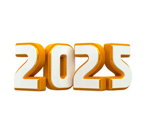 3d rendering Happy new year 2025 gold 3d text effect banner design template