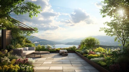 Luxury Rooftop Patio with Mountain View