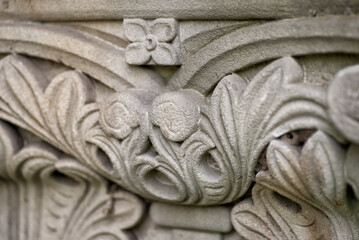 Close up detail of Commemorative Arch a large sandstone archway